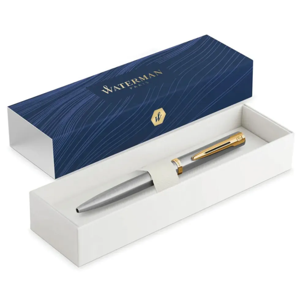 Długopis Impression - Waterman - Steel Gold Trim