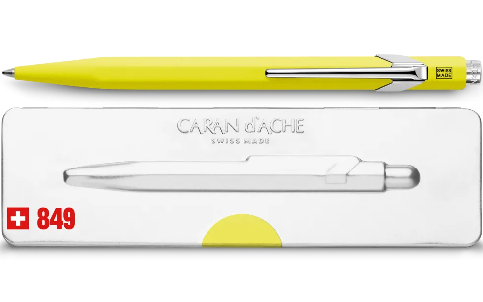 Długopis 849 Pop Line z etui - Caran d'Ache - żółty