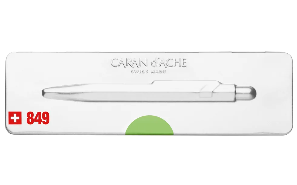 Długopis 849 Pop Line z etui - Caran d'Ache - zielony fluo