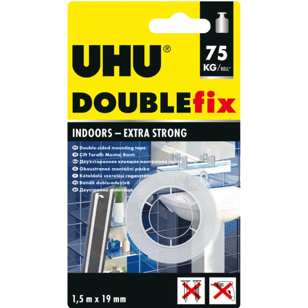 Dwustronna taśma montażowa DoubleFix Indoors Tape - UHU - 1,9 cm x 1,5 m