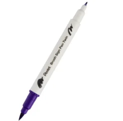 Dwustronny pisak pędzelkowy Brush Sign Pen Twin - Pentel - fioletowy