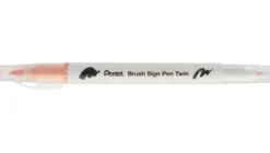 Dwustronny pisak pędzelkowy Brush Sign Pen Twin - Pentel - jasnopomarańczowy