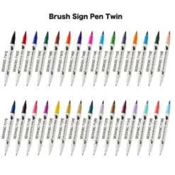 Dwustronny pisak pędzelkowy Brush Sign Pen Twin - Pentel - jasnozielony