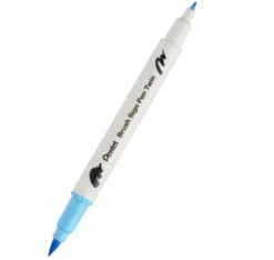 Dwustronny pisak pędzelkowy Brush Sign Pen Twin - Pentel - jasny błękit