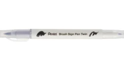 Dwustronny pisak pędzelkowy Brush Sign Pen Twin - Pentel - srebrnoszary