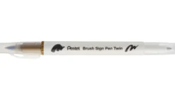Dwustronny pisak pędzelkowy Brush Sign Pen Twin - Pentel - surowa umbra