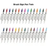 Dwustronny pisak pędzelkowy Brush Sign Pen Twin - Pentel - turkusowy