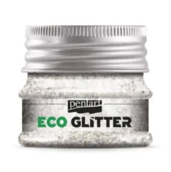 Eko brokat sypki Eco Glitter - Pentart - srebrny, drobny, 15 g
