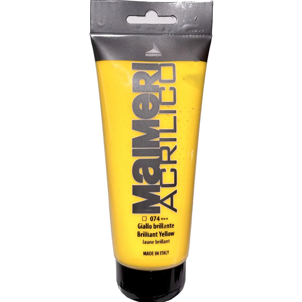 Farba akrylowa Acrilico - Maimeri - 074, Brilliant Yellow, 200 ml