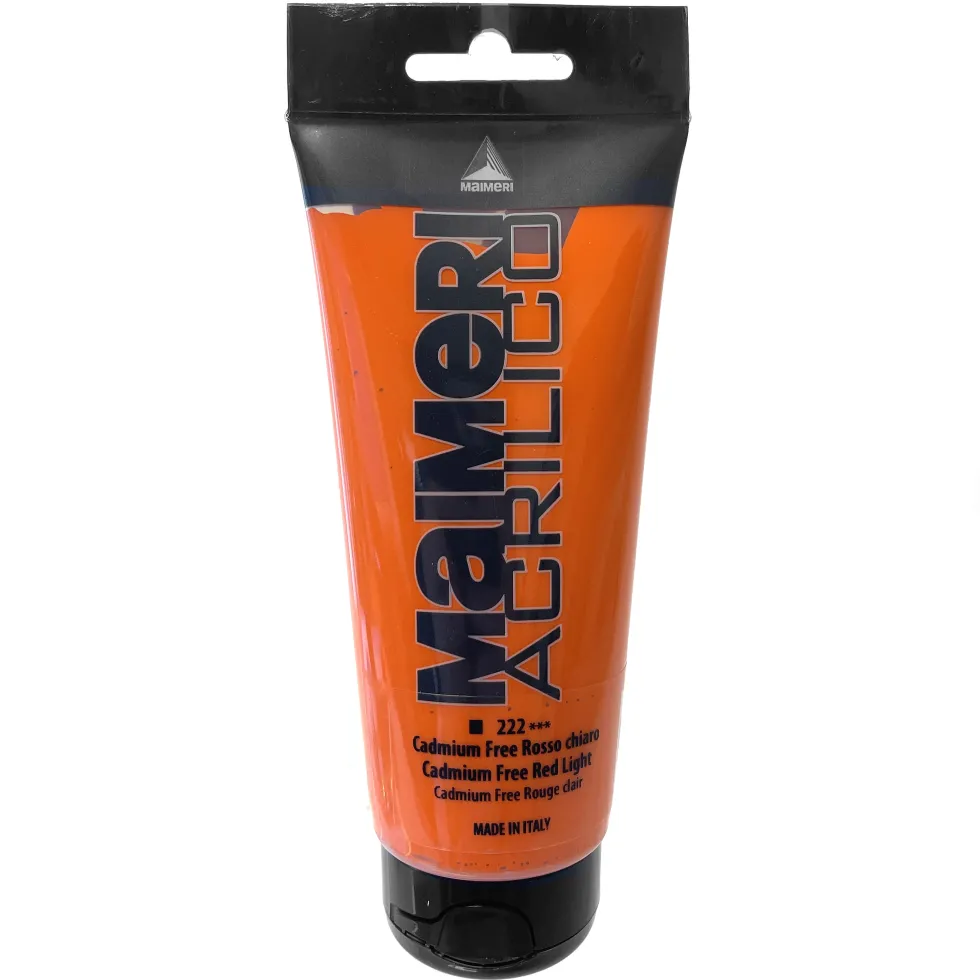 Farba akrylowa Acrilico - Maimeri - 222, Cadmium Free Red Light, 200 ml