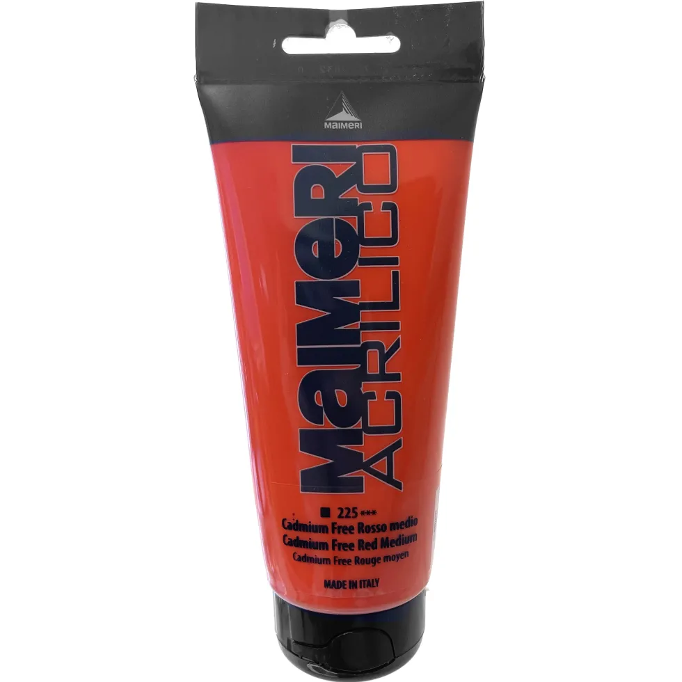 Farba akrylowa Acrilico - Maimeri - 225, Cadmium Free Red Medium, 200 ml