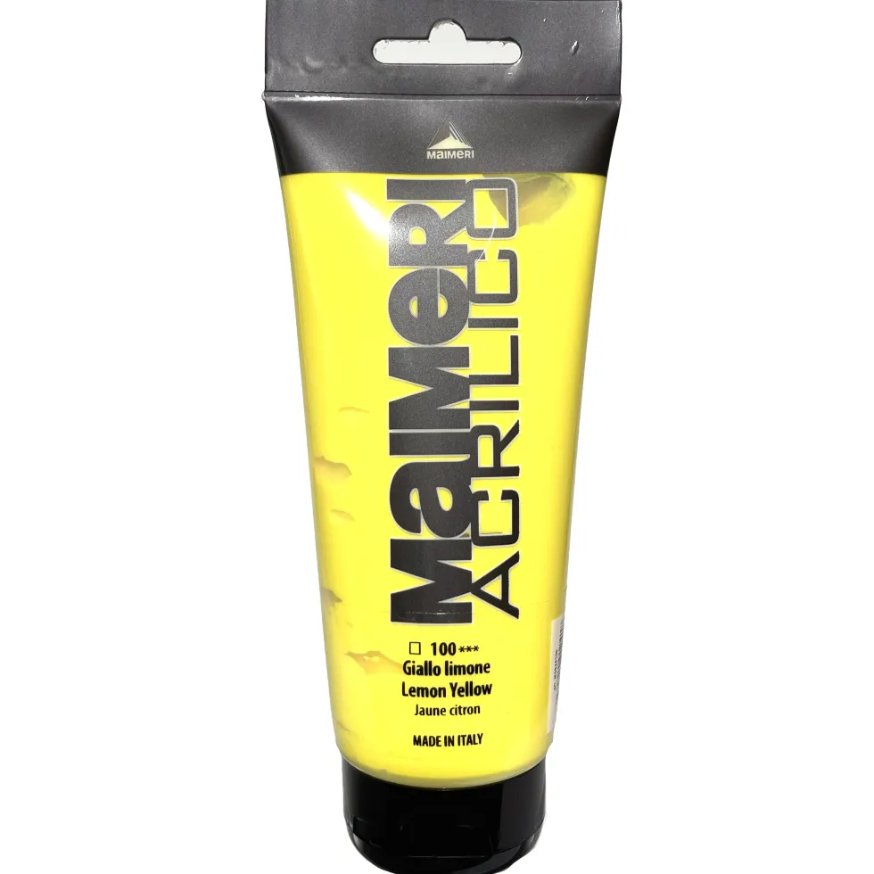 Farba akrylowa Acrilico - Maimeri - 100, Lemon Yellow, 200 ml