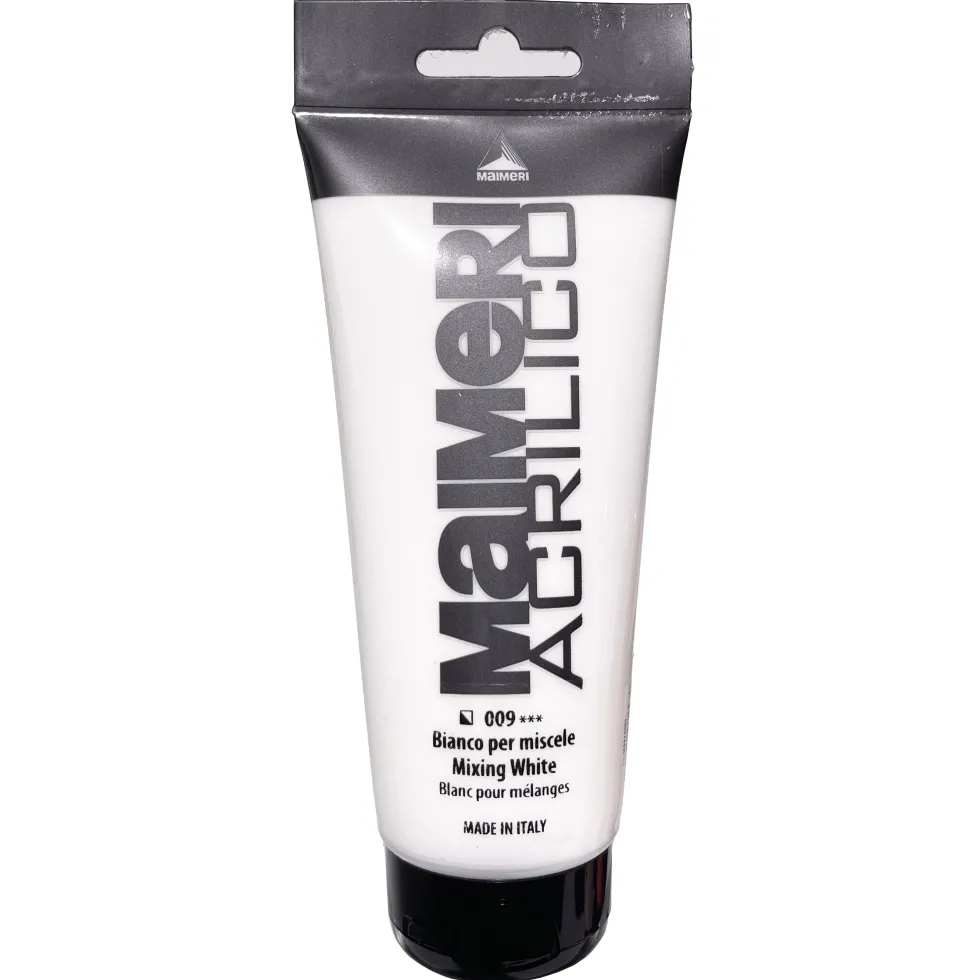 Farba akrylowa Acrilico - Maimeri - 009, Mixing White, 200 ml
