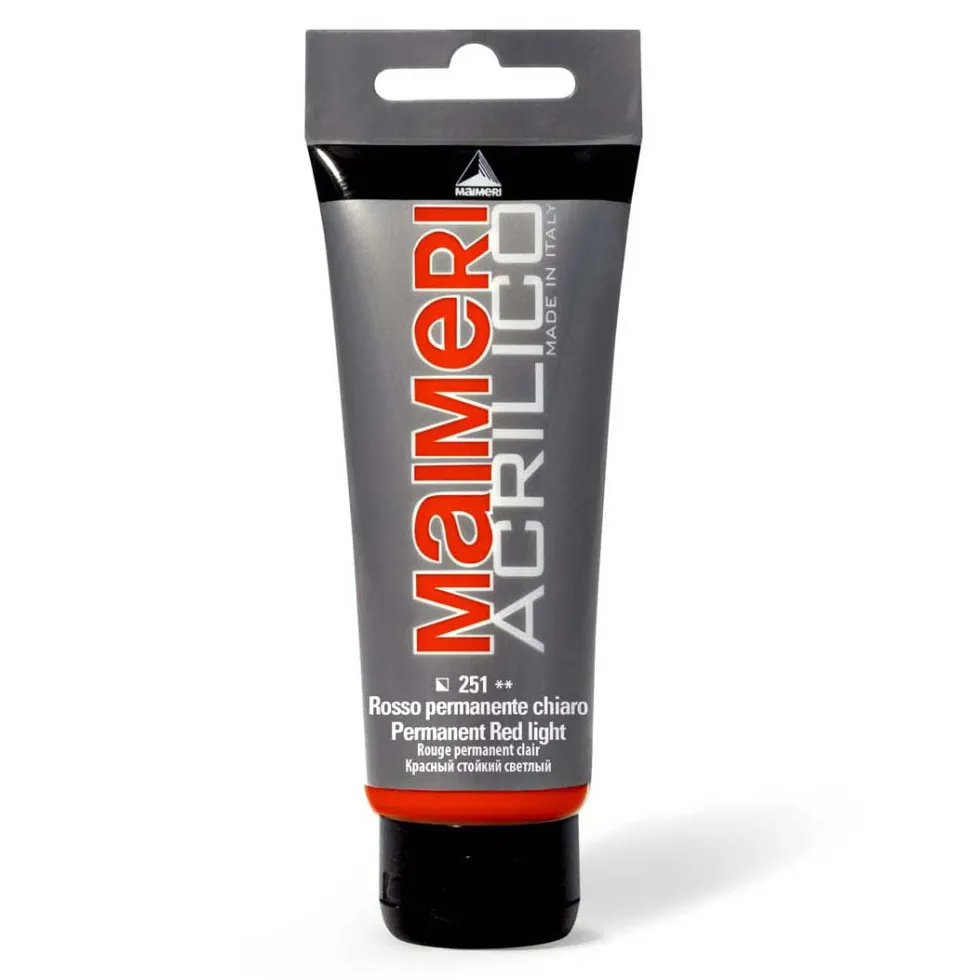 Farba akrylowa Acrilico - Maimeri - 251, Permanent Red Light, 200 ml