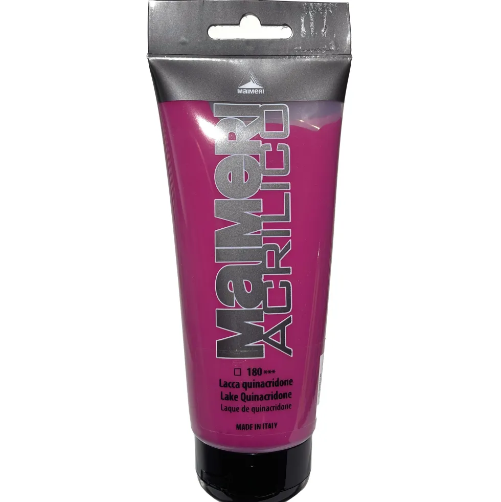 Farba akrylowa Acrilico - Maimeri - 180, Quinacridone Lake, 200 ml