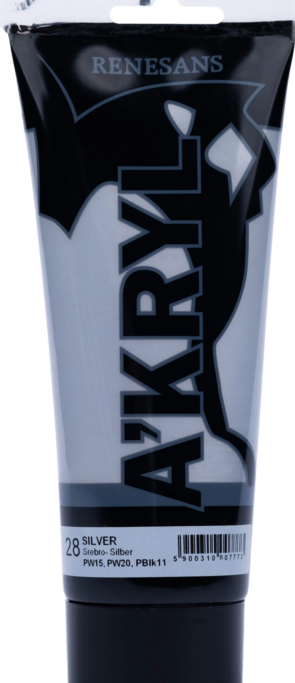 Farba akrylowa A'kryl metaliczna - Renesans - 28, silver, 200 ml