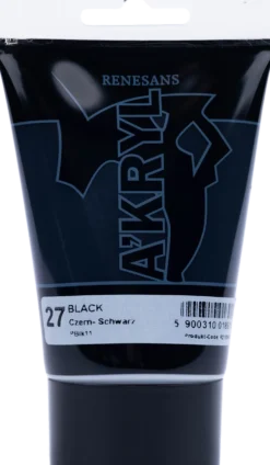Farba akrylowa A'kryl Renesans - czarna, 100 ml