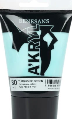 Farba akrylowa A'kryl - Renesans - 80, Turquoise Green, 100 ml