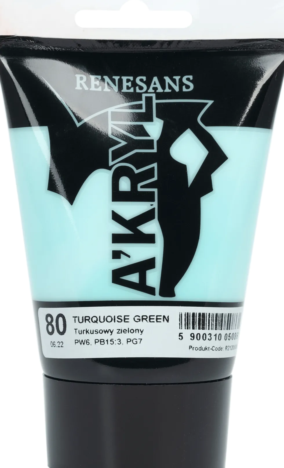 Farba akrylowa A'kryl - Renesans - 80, Turquoise Green, 100 ml