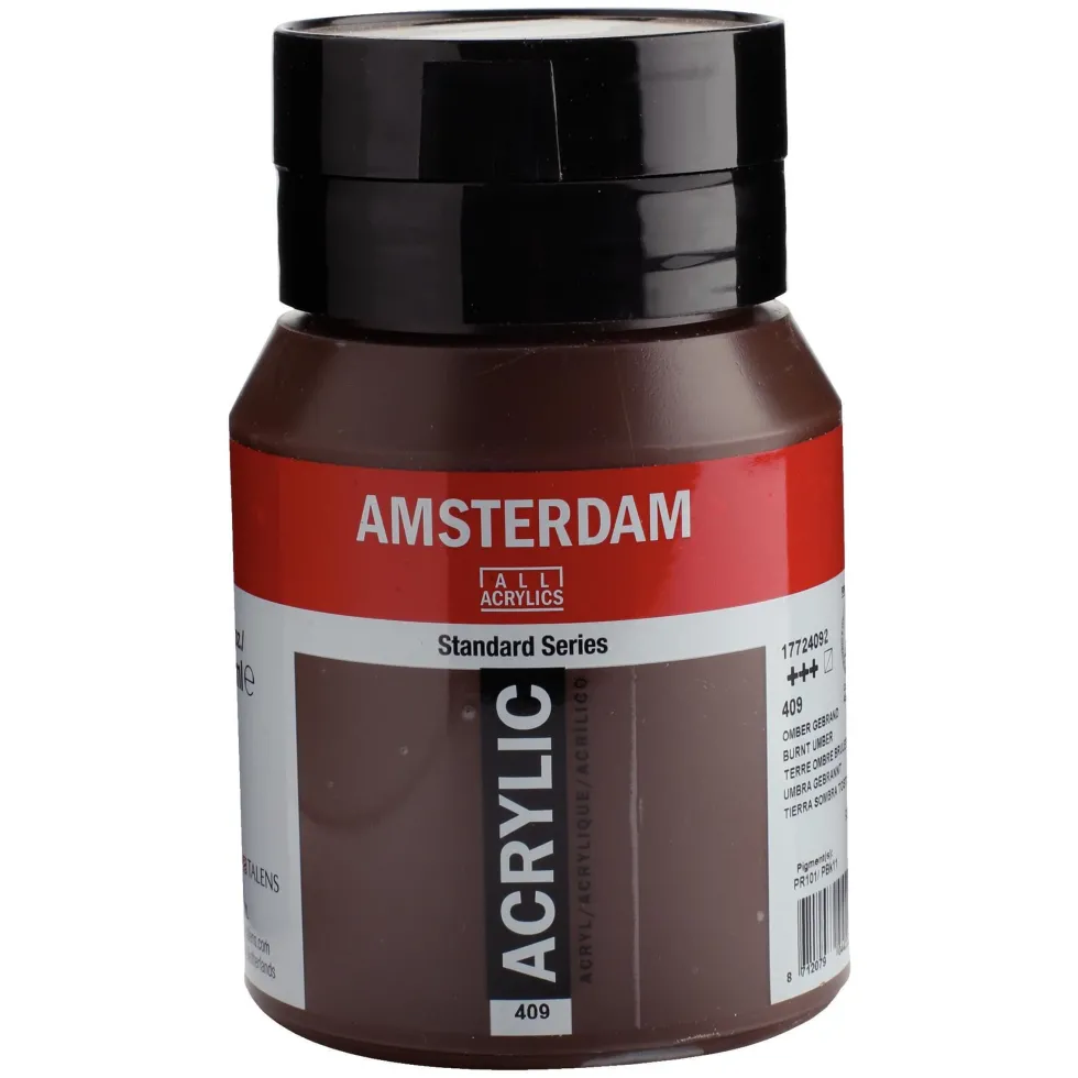 Farba akrylowa - Amsterdam - 409, Burnt Umber, 500 ml