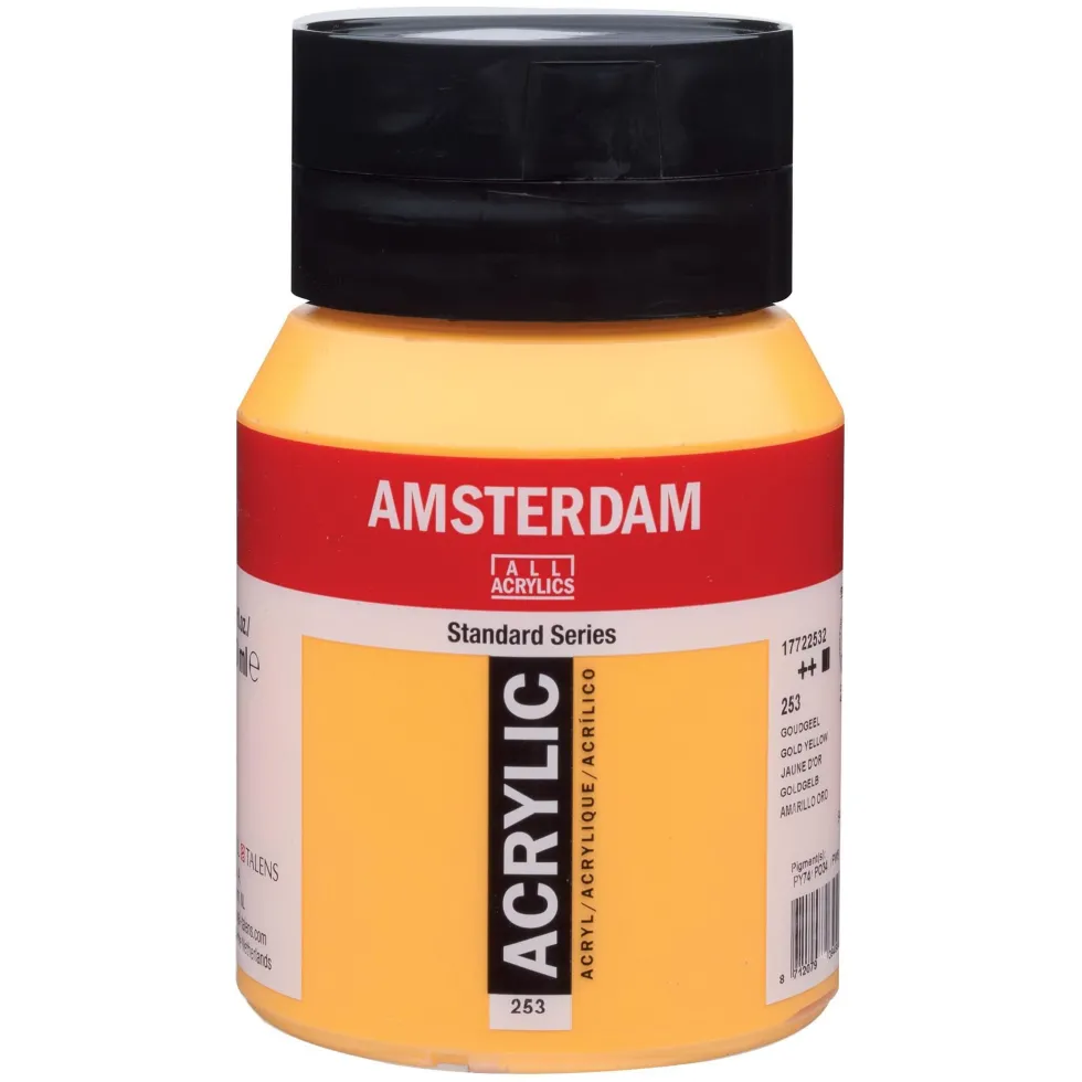 Farba akrylowa - Amsterdam - 253, Gold Yellow, 500 ml