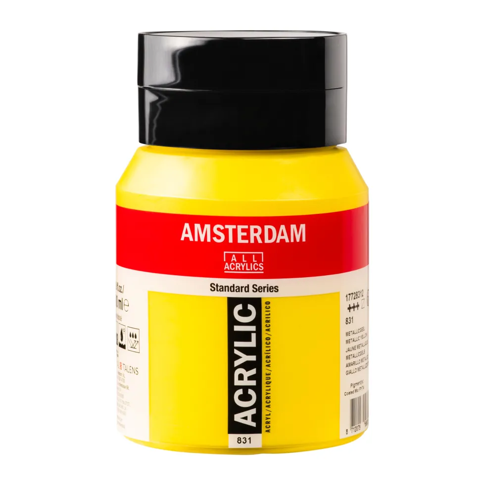Farba akrylowa - Amsterdam - 831 Metallic Yellow 500 ml