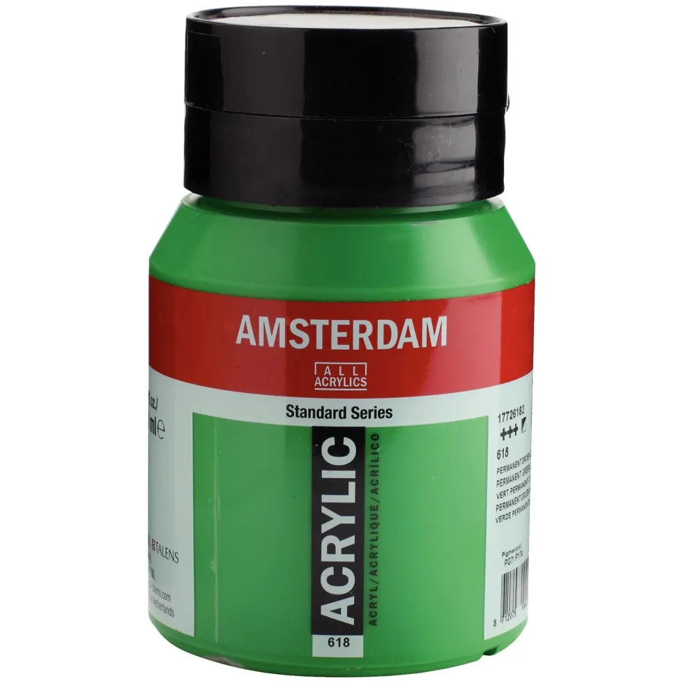 Farba akrylowa - Amsterdam - 618, Permanent Green Light, 500 ml