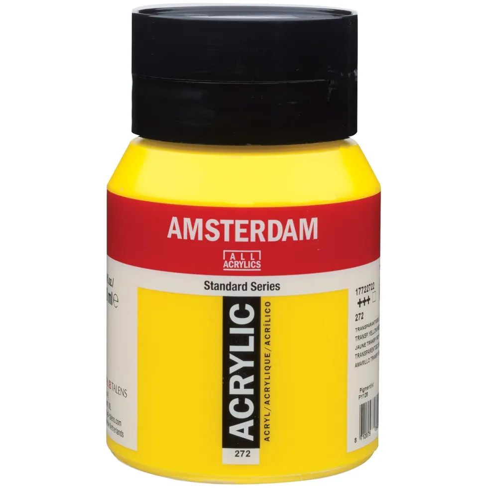 Farba akrylowa - Amsterdam - 272, Transparent Yellow Medium, 500 ml