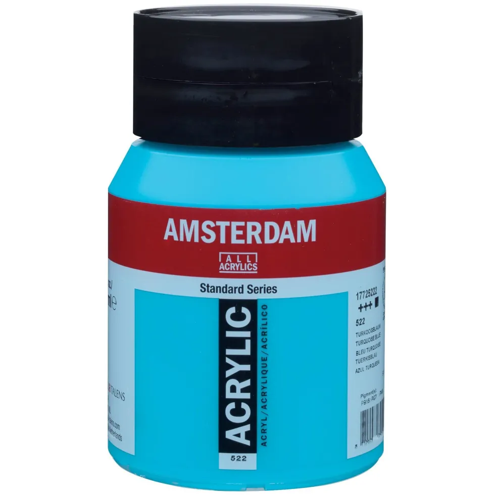 Farba akrylowa - Amsterdam - 522, Turquoise Blue, 500 ml