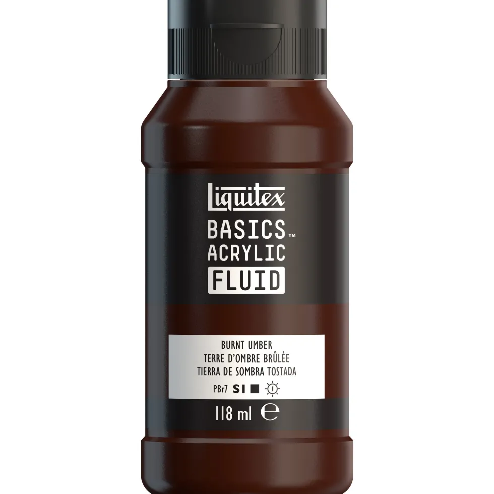 Farba akrylowa Basics Acrylic Fluid - Liquitex - 128, Burnt Umber, 118 ml