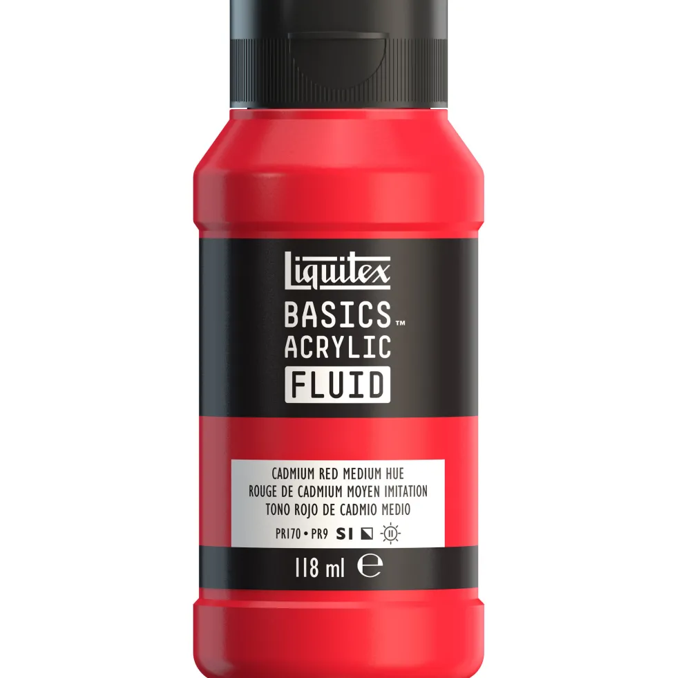 Farba akrylowa Basics Acrylic Fluid - Liquitex - 151, Cadmium Red Medium Hue, 118 ml