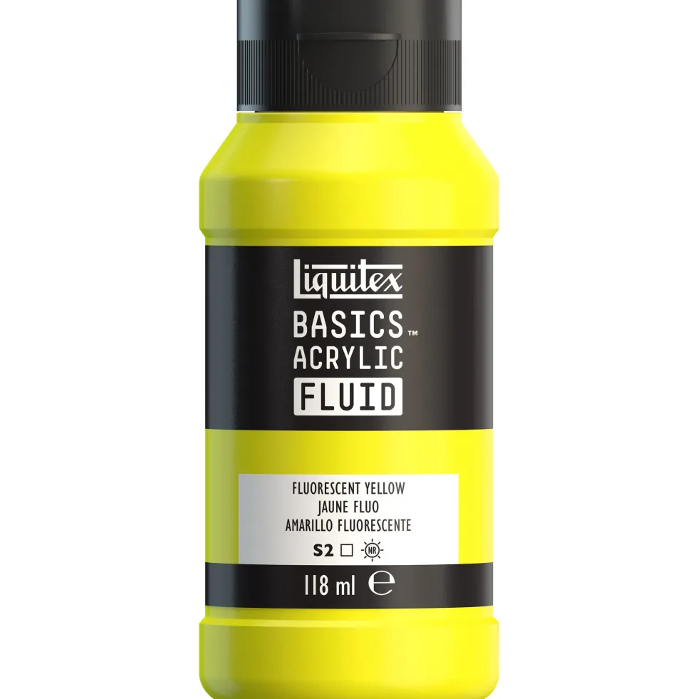Farba akrylowa Basics Acrylic Fluid - Liquitex - 981, Fluorescent Yellow, 118 ml