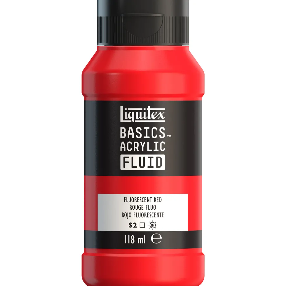 Farba akrylowa Basics Acrylic Fluid - Liquitex - 983, Fluorescent Red, 118 ml