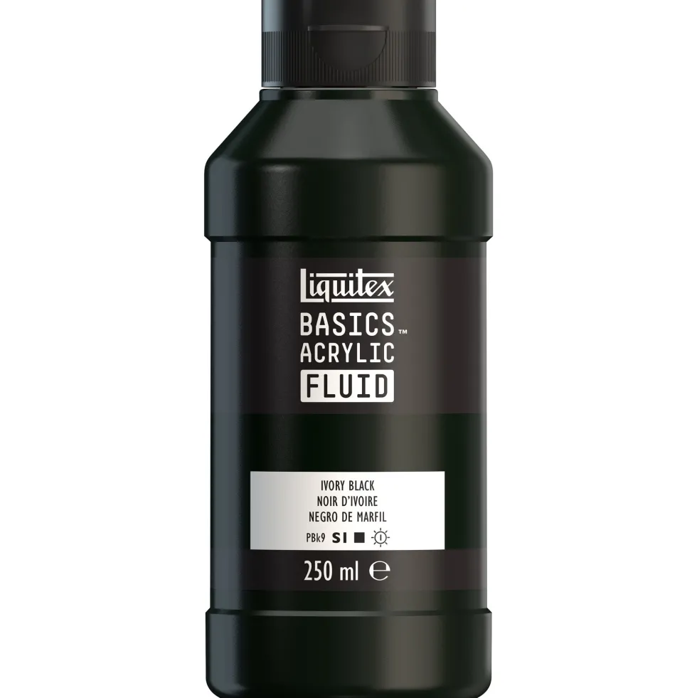 Farba akrylowa Basics Acrylic Fluid - Liquitex - 244, Ivory Black, 250 ml