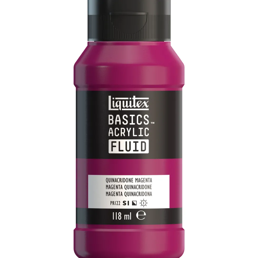 Farba akrylowa Basics Acrylic Fluid - Liquitex - 114, Quinacridone Magenta, 118 ml