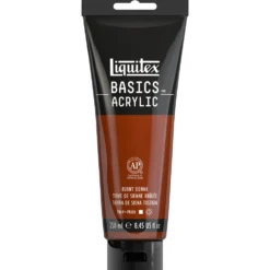 Farba akrylowa Basics Acrylic - Liquitex - Burnt Sienna, 250 ml