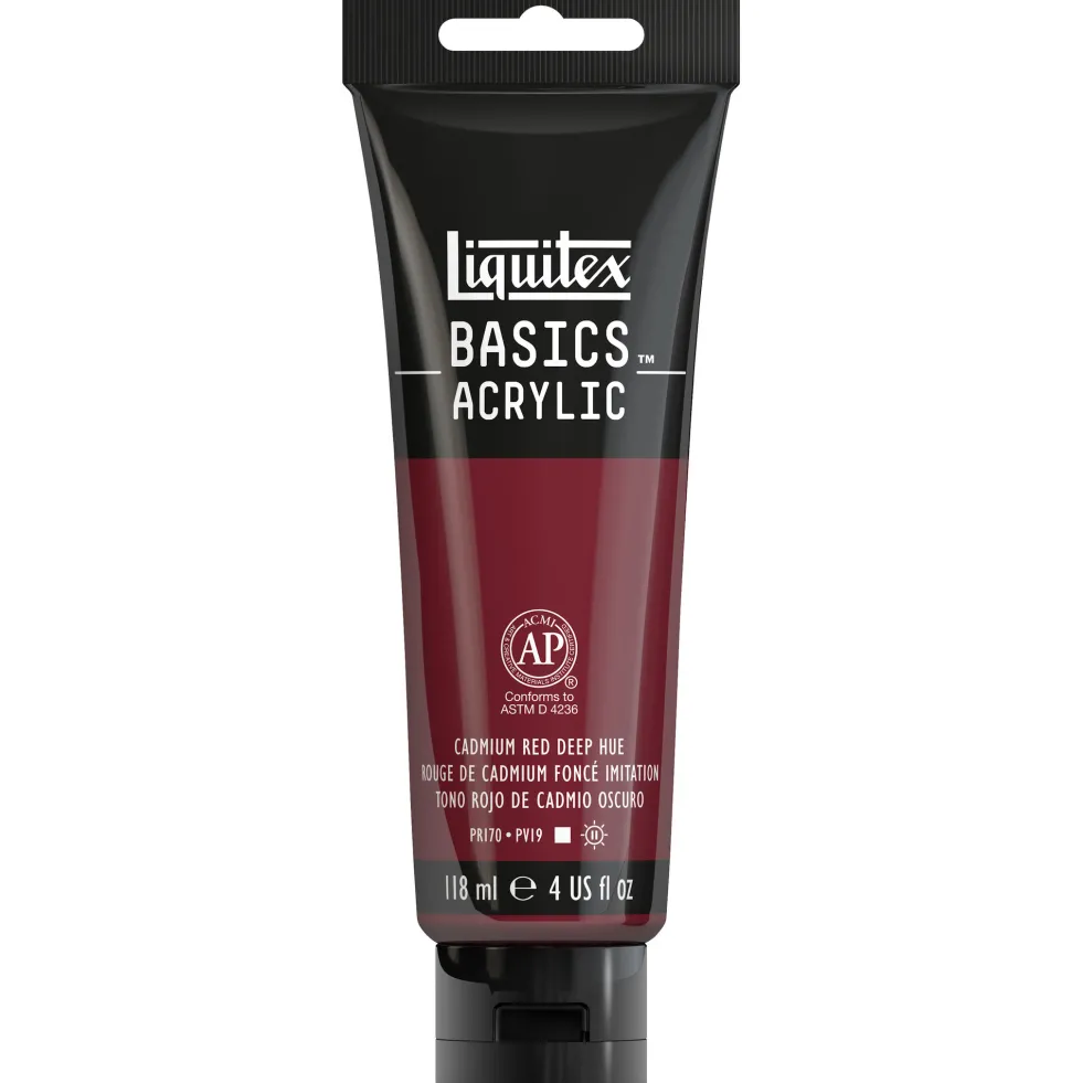 Farba akrylowa Basics Acrylic - Liquitex - 311, Cadmium Red Deep Hue, 118 ml