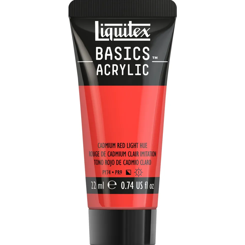 Farba akrylowa Basics Acrylic - Liquitex - 510, Cadmium Red Light Hue, 22 ml