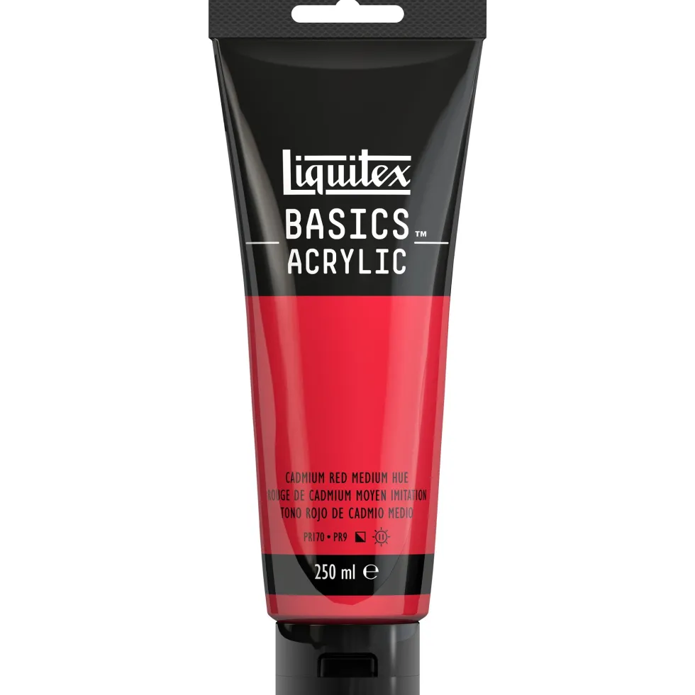 Farba akrylowa Basics Acrylic - Liquitex - Cadmium Red Medium Hue, 250 ml