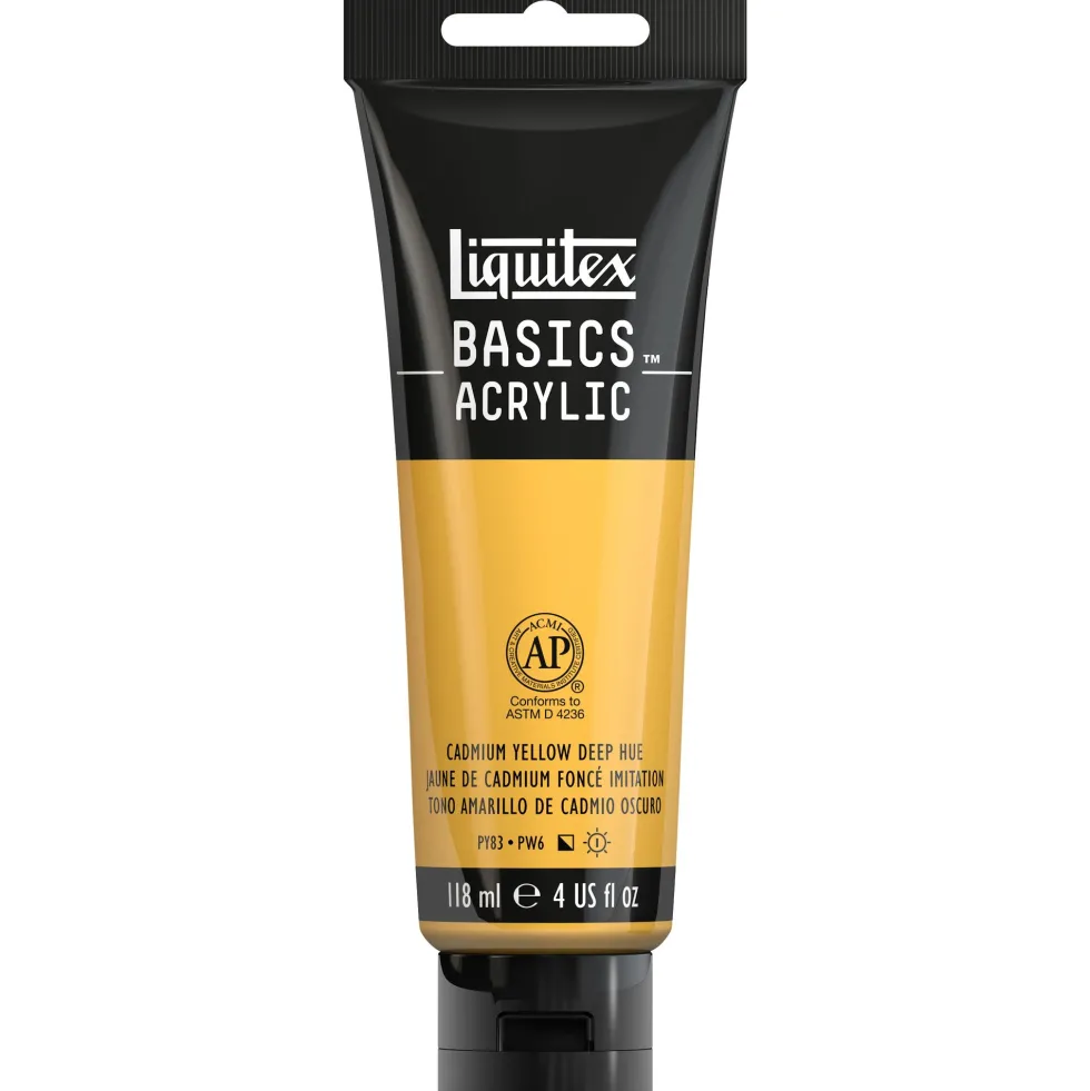 Farba akrylowa Basics Acrylic - Liquitex - 163, Cadmium Yellow Deep Hue, 118 ml