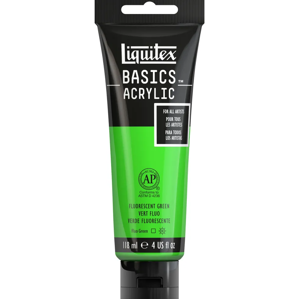 Farba akrylowa Basics Acrylic - Liquitex - 985, Fluorescent Green, 118 ml