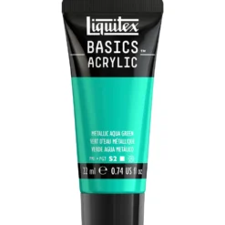 Farba akrylowa Basics Acrylic - Liquitex - 339, Metallic Aqua Green, 22 ml