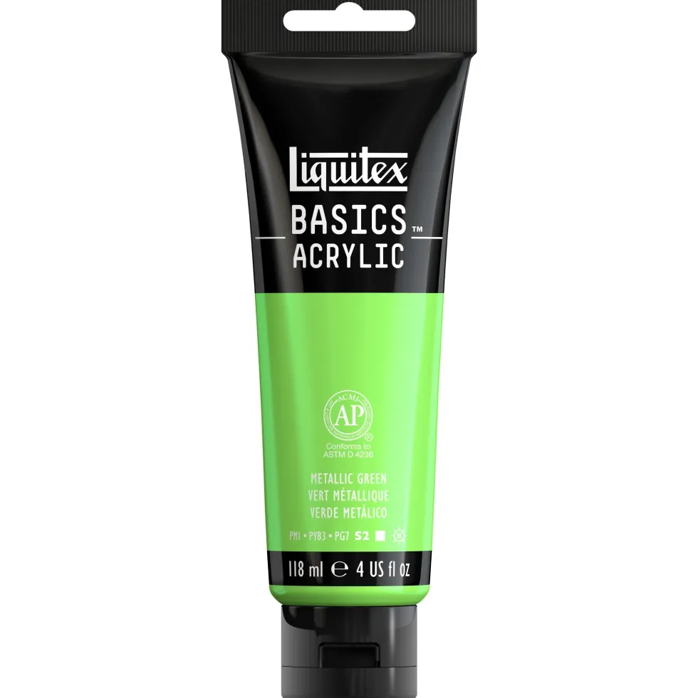 Farba akrylowa Basics Acrylic - Liquitex - 346, Metallic Green, 118 ml
