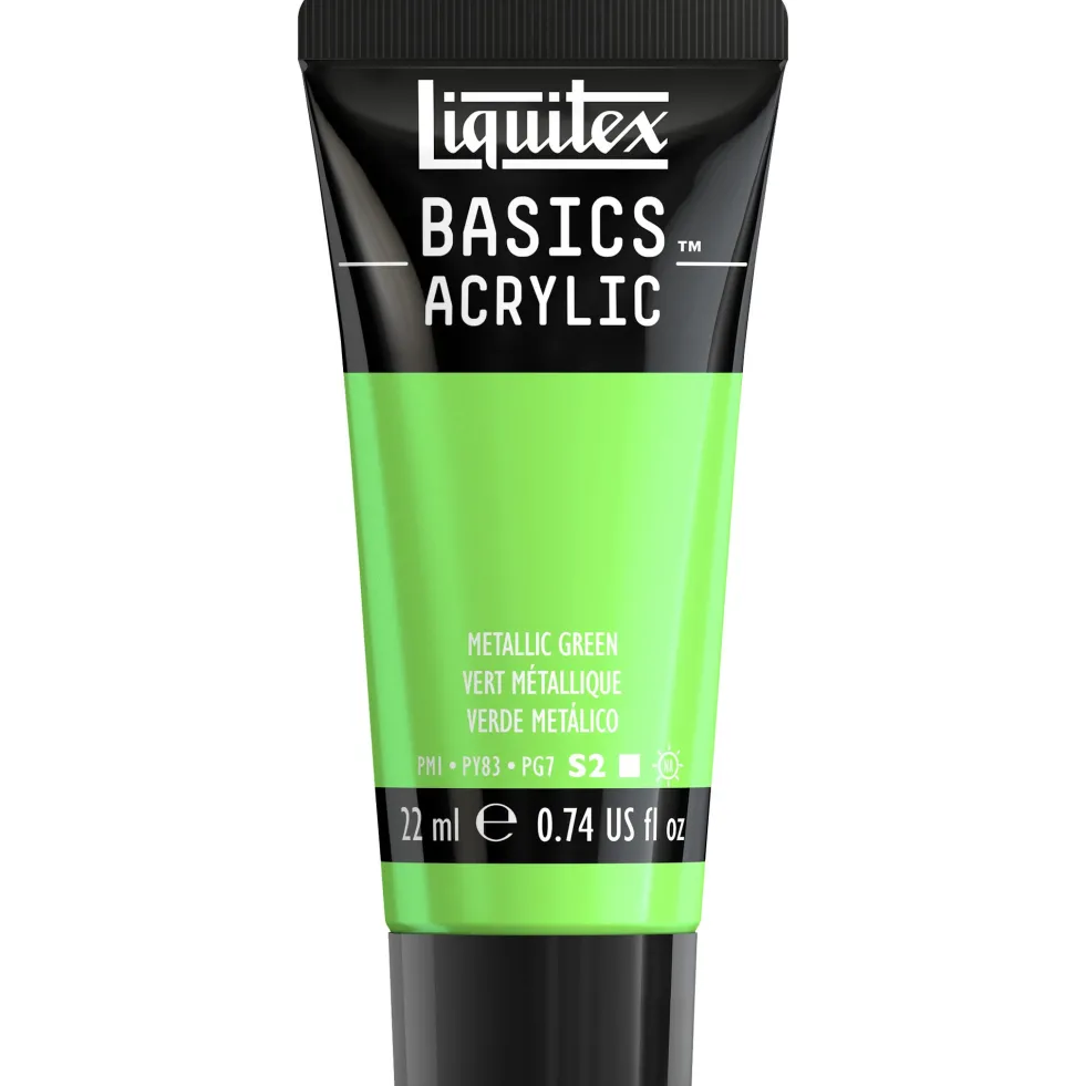 Farba akrylowa Basics Acrylic - Liquitex - 346, Metallic Green, 22 ml