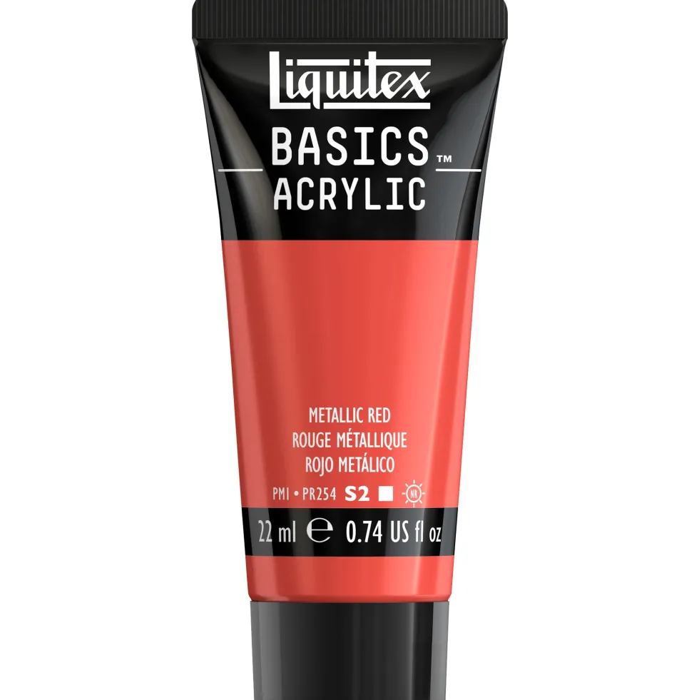 Farba akrylowa Basics Acrylic - Liquitex - 345, Metallic Red, 22 ml