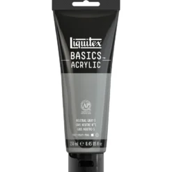 Farba akrylowa Basics Acrylic - Liquitex - Neutral Gray 5, 250 ml