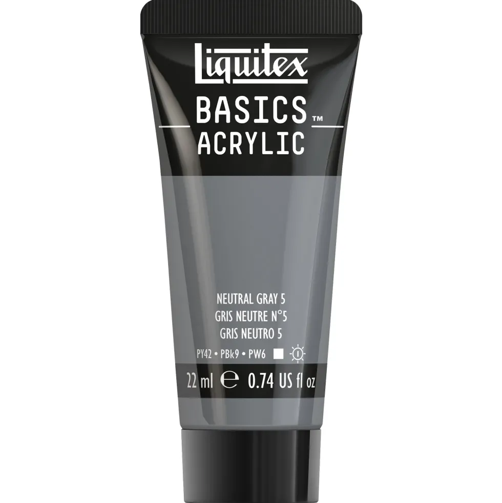 Farba akrylowa Basics Acrylic - Liquitex - 599, Neutral Gray, 22 ml