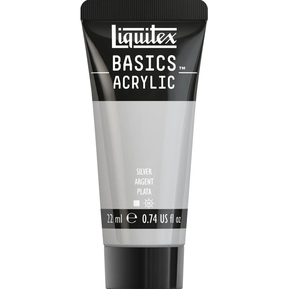 Farba akrylowa Basics Acrylic - Liquitex - 052, Silver, 22 ml