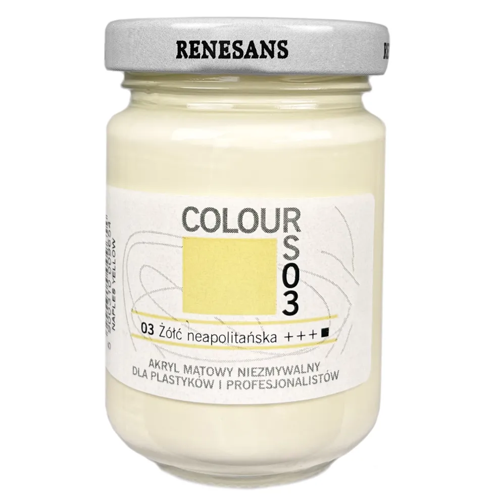 Farba akrylowa Colours - Renesans - 03, Naples yellow, 125 ml