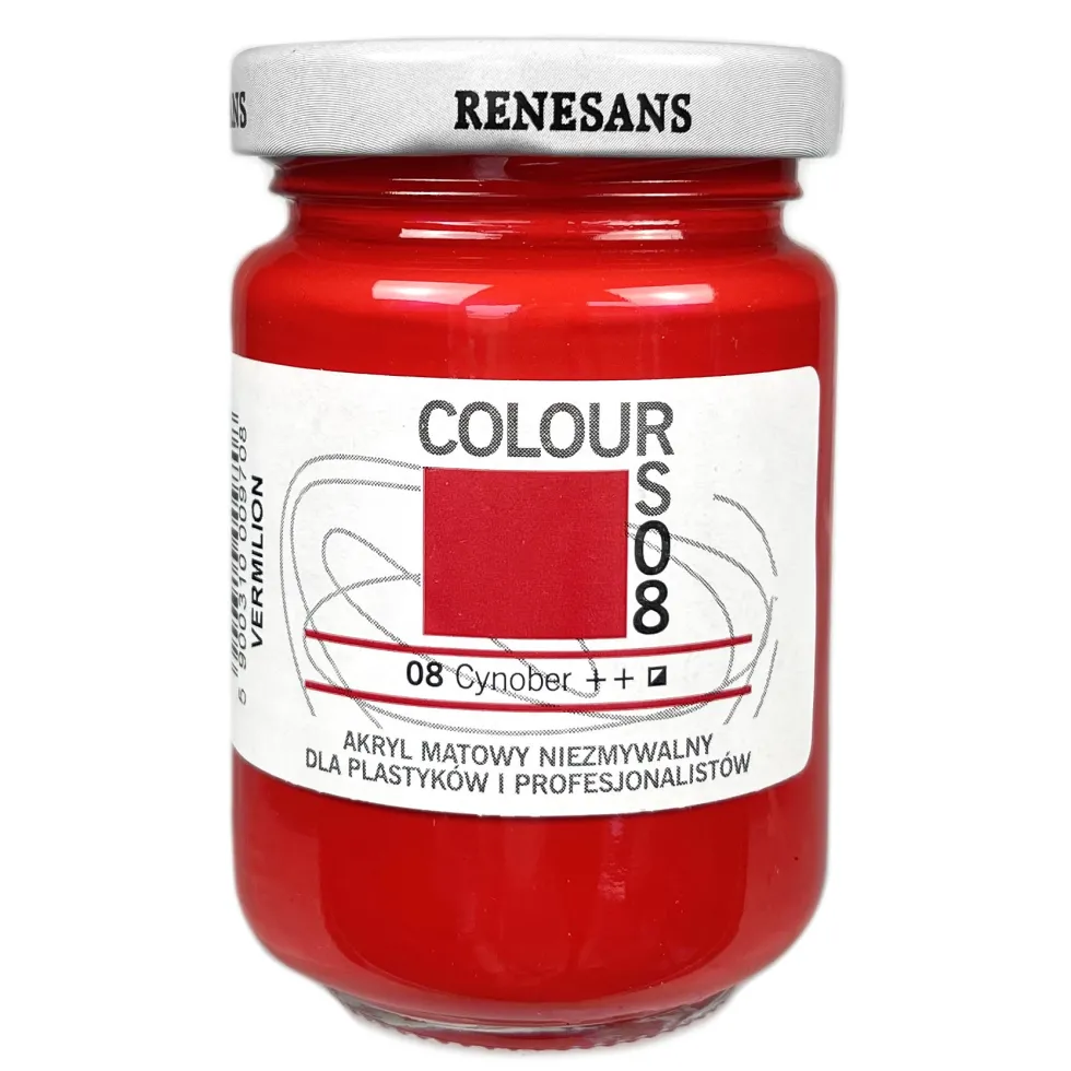 Farba akrylowa Colours - Renesans - 08, vermilion, 125 ml